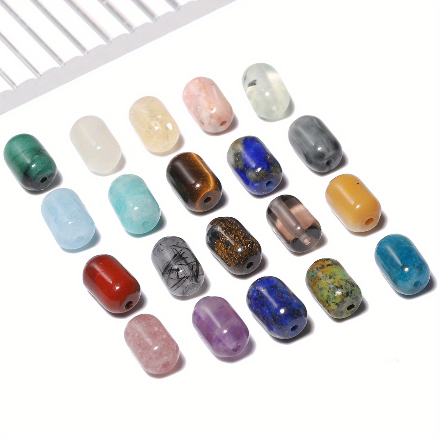 10pcs Small Bucket Shaped Stone Beads for DIY Crafting